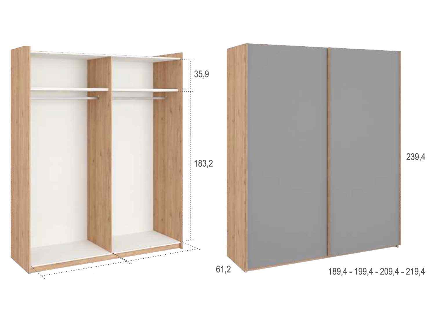Armario de puertas correderas modelo Stu